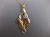 ESTATE LARGE 1.07CT DIAMOND 18KT WHITE YELLOW & ROSE GOLD TEAR DROP LEAF PENDANT