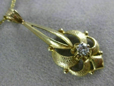 ANTIQUE VICTORIAN .08CT OLD MINE DIAMOND 14KT YELLOW GOLD FILIGREE PENDANT 21417