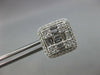 LARGE 2.45CT DIAMOND 18KT WHITE GOLD 3D ROUND & BAGUETTE INVISIBLE STUD EARRINGS