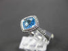 ESTATE 1.60CTW DIAMOND & AAA BLUE TOPAZ 14KT WHITE GOLD FILIGREE MILGRAIN RING