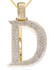 ESTATE EXTRA LARGE 1.62CT DIAMOND 14K YELLOW GOLD D INITIAL FUN FLOATING PENDANT