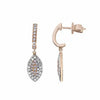 .69CT WHITE & PINK DIAMOND 18K WHITE & ROSE GOLD MARQUISE SHAPE HANGING EARRINGS