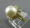 ESTATE WIDE .31CT ROUND BAGUETTE DIAMOND 14K YELLOW GOLD 3D SOUTH SEA PEARL RING