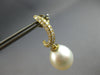 ESTATE LARGE .48CT DIAMOND & AAA SOUTH SEA PEARL 18KT YELLOW GOLD FUN HANGING EARRINGS