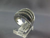 LARGE 3.43CT DIAMOND & AAA SAPPHIRE 14K WHITE GOLD MULTI ROW MULTI WAVE FUN RING