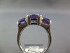 LARGE 3CT AAA AMETHYST 14KT WHITE GOLD CUSHION & EMERALD CUT SEMI BEZEL FUN RING
