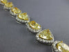 EXTRA LARGE 22.15CT WHITE & FANCY YELLOW DIAMOND 18KT WHITE GOLD TENNIS BRACELET