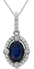 1.14CT DIAMOND & AAA SAPPHIRE 14KT WHITE GOLD OVAL & ROUND FUN FLOATING PENDANT
