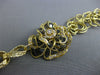 ESTATE LARGE .60CT DIAMOND & BLACK ENAMEL 14KT YELLOW GOLD FLOWER LINK BRACELET