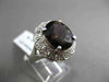 ANTIQUE LARGE 4.42CT DIAMOND & AAA SMOKY TOPAZ 14KT WHITE GOLD 3D FILIGREE RING