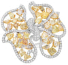 LARGE 3.95CT WHITE & MULTI COLOR DIAMOND 18KT 2 TONE GOLD MULTI SHAPE LOVE RING