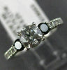.25CT WHITE & BLACK DIAMONDS 14KT WHITE GOLD PAST PRESENT FUTURE ENGAGEMENT RING