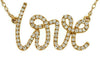 ESTATE .22CT DIAMOND 14KT YELLOW GOLD CLASSIC SCRIPT LOVE NECKLACE
