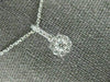 ESTATE .33CT DIAMOND 18KT WHITE GOLD 3D CLUSTER SOLITAIRE HALO FLOATING PENDANT