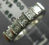ESTATE .65CT DIAMOND 14KT WHITE GOLD 5 STONE 4mm CHANNEL ANNIVERSARY RING #3444