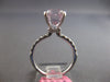 LARGE 5.44CT DIAMOND & AAA KUNZITE 18KT WHITE GOLD EMERALD CUT ENGAGEMENT RING