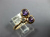 ESTATE .93CT DIAMOND & AAA AMETHYST 14KT ROSE GOLD 3D BEZEL 3 STONE FUN RING