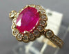 WIDE 1.24CT DIAMOND & AAA RUBY 14KT ROSE GOLD OVAL & ROUND HALO ENGAGEMENT RING