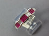 1.08CT DIAMOND & AAA RUBY 18K WHITE GOLD BAGUETTE BEZEL CLASSIC ANNIVERSARY RING