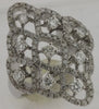 WIDE 1.05CT DIAMOND 14KT WHITE GOLD 3D MULTI FLOWER ETOILE GEOMETRICAL FUN RING