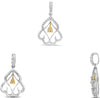 .70CT WHITE & FANCY YELLOW DIAMOND 18KT 2 TONE GOLD PEAR SHAPE & ROUND PENDANT