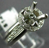 ESTATE WIDE .35CT DIAMOND 14KT WHITE GOLD HALO SEMI MOUNT ENGAGEMENT RING #19870