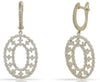 ESTATE LARGE 1.71CT DIAMOND 14KT 2 TONE GOLD OVAL LEVERBACK FUN HANGING EARRINGS