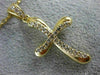 ESTATE LARGE .41CT DIAMOND 18KT YELLOW GOLD 3D WAVE SWIRL CROSS FLOATING PENDANT