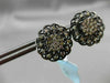 ANTIQUE LARGE .66CT FANCY COLOR DIAMOND 18KT BLACK GOLD FLOWER ETOILE EARRINGS
