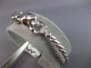 .04CT DIAMOND & AAA SAPPHIRE & BLACK ENAMEL 14KT WHITE GOLD CUFF BANGLE BRACELET