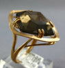 ESTATE 12.26CT AAA SMOKEY TOPAZ 14KT ROSE GOLD 3D SOLITAIRE SQURE FUN RING