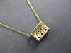 SMALL .37CT DIAMOND & AAA RUBY 14KT YELLOW GOLD 3D SQUARE FUN FLOATING PENDANT