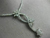 ESTATE 2.18CT ROUND DIAMOND 14KT WHITE GOLD CLASSIC FLOWER DROP NECKLACE #19983