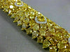GIA LARGE 51.38CT WHITE & FANCY YELLOW DIAMOND 18KT YELLOW GOLD TENNIS BRACELET