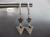 ESTATE .54CT DIAMOND & AAA RUBY 14KT WHITE GOLD TRIANGULAR FUN HANGING EARRINGS