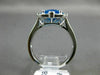 LARGE 4.56CT DIAMOND & AAA BLUE TOPAZ 14K WHITE GOLD HALO FILIGREE MILGRAIN RING