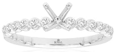 .25CT DIAMOND 14KT WHITE GOLD 3D ROUND BEZEL 4 PRONG SEMI MOUNT ENGANGEMENT RING