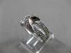 ANTIQUE WIDE .65CT DIAMOND 14KT WHITE GOLD 3D PAVE MOON DOUBLE BAND RING #3217