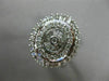 ESTATE LARGE 1.26CT DIAMOND 14KT WHITE GOLD 3D ETOILE OVAL DOUBLE HALO LOVE RING