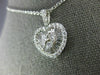 ESTATE LARGE 1.38CT DIAMOND 18KT WHITE GOLD ROUND & BAGUETTE HEART PENDANT 26599
