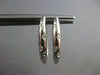 ESTATE .18CT DIAMOND 14K WHITE GOLD 3D CLASSIC ETOILE OVAL HOOP HANGING EARRINGS
