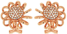 ESTATE LARGE .40CT DIAMOND 14KT ROSE GOLD ROUND SUNFLOWER FUN CLIP ON EARRINGS