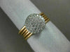 ESTATE .31CT DIAMOND 18KT WHITE & ROSE GOLD 3D CIRCULAR MULTI BAND PAVE FUN RING