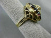 ANTIQUE LARGE 5CT AAA ROUND GARNET 14K YELLOW GOLD HANDCRAFTED FLOWER RING 21926