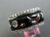 1.38CT DIAMOND & BLACK ENAMEL 18K WHITE GOLD ETOILE MOON STAR ETERNITY LOVE RING