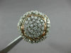 ESTATE LARGE 1.50CT DIAMOND 14KT WHITE & ROSE GOLD FLOWER FILIGREE COCKTAIL RING