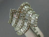 ESTATE LARGE 3.52CT ROUND & BAGUETTE DIAMOND 18KT WHITE GOLD 3D MULTI WAVE RING