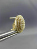 LARGE .83CT DIAMOND 14K YELLOW GOLD 3D CLUSTER DOUBLE HALO CLIP ON POST EARRINGS