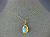 ESTATE ORANGE & BLUE ENAMEL 14K YELLOW GOLD BASEBALL CAP CHARM PENDANT 25226