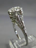 ANTIQUE LARGE .70CT DIAMOND 18KT WHITE GOLD 3D FILIGREE ENGAGEMENT RING #25806